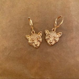 Leopard Gold Huggie Earrings